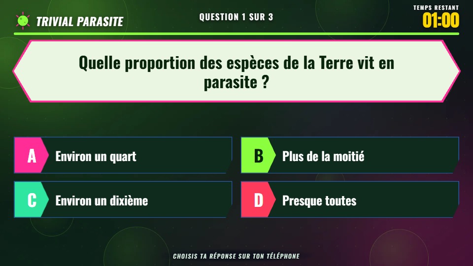 Trivial Parasite : le quiz auquel participe tout l'amphithéâtre